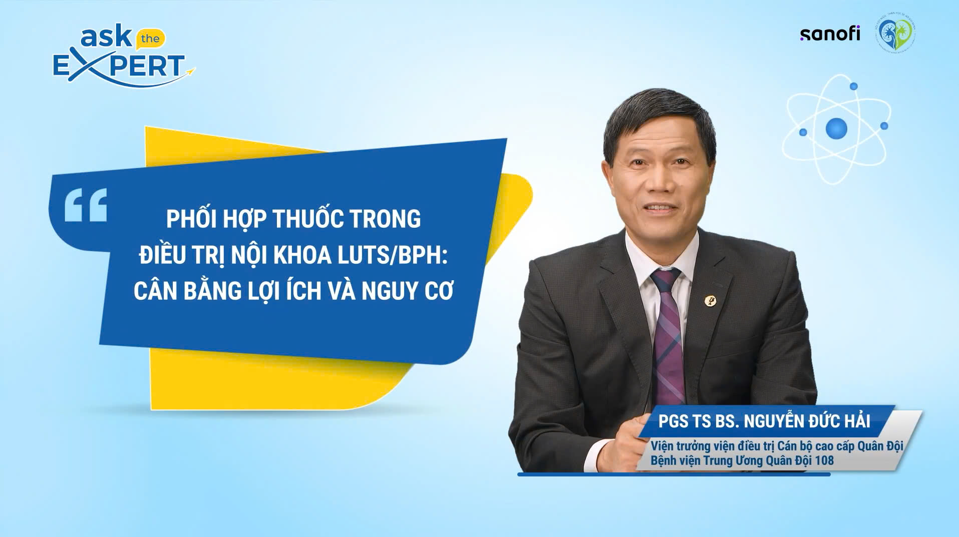 AskTheExpert: PHỐI HỢP THUỐC TRONG ĐIỀU TRỊ NỘI KHOA LUTS/BPH: CÂN BẰNG LỢI ÍCH VÀ NGUY CƠ